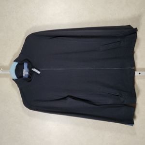 02128 Talbots black zip front warm up jacket L